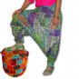 Green Designer Harem Floral Print Pants Baggy Genie Trouser Jumpsuit Boho Gypsy