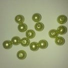 5 Green Resin Beads 8mm