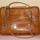 Medium Sz BRIGHTON - ALLIGATOR EMBOSSED LEATHER PURSE HANDBAG SHOULDERBAG
