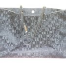 KENNETH COLE REACTION - BLACK Jacquard/ Faux Leather Shoulderbag Tote Shopper