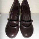 Pumps Shoes Brown Leather Gianni Bini Womens Heels Sz 7.5M Near Mint