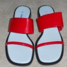 Naturalizer Strappy Sandals Slides Sz 6M / 36 Red Patent Leather Shoes Italy
