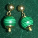 14K GF Malachite Earrings #52