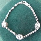 Signed Bocco Sterling Silver Abstract Sea Charms Bracelet 7" Long 12.5g
