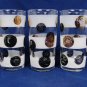 LIBBEY Mid Century Set of 4 Coin Frosted Bands Glasses Tumbler Black Gold 10 Oz FastFree Ship
