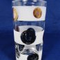 LIBBEY Mid Century Set of 4 Coin Frosted Bands Glasses Tumbler Black Gold 10 Oz FastFree Ship