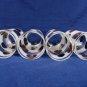 LIBBEY Mid Century Set of 4 Coin Frosted Bands Glasses Tumbler Black Gold 10 Oz FastFree Ship