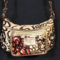 COACH Crossbody Shoulder Bag POPPY Graffiti Glam Floral Silver Pink Black White Fast Free Ship