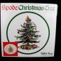 SPODE Christmas Tree 1 Tidbit Snack Serving Tray Gold Handle 10 3/4" NEW England Fast Free Ship