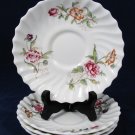 ROYAL DOULTON Set 4 Saucers CLOVELLY Floral Fine China Made in England 6" Fast Free Ship ROYAL DOULTON Set 4 Saucers CLOVELLY Floral Fine China Made in England 6" Fast Free Ship