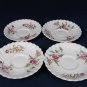ROYAL DOULTON Set 4 Saucers CLOVELLY Floral Fine China Made in England 6" Fast Free Ship
