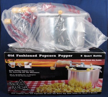 BACK at the RANCH for ATWOODS 5 Qt Kettle Popcorn Popper Hand Crank Stir Paddle Fast Free Ship