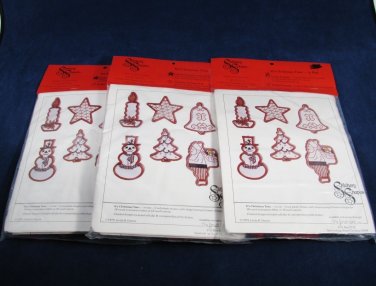 1979 STITCHERY SHAPES Set of 3 Pack It's Christmas Time in Red Refiller Package Fast Free Ship