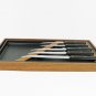ECKO Set of 5 Kitchen Cutlery Knife Set Stainless Wall Mount Wood Case Fast Free Ship