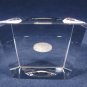 CELEBRATIONS Set 2 Glass Paperweight Etched Globe Eryocal Cube w/ Box Case Velvet Fast Free Ship
