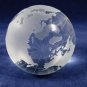 CELEBRATIONS Set 2 Glass Paperweight Etched Globe Eryocal Cube w/ Box Case Velvet Fast Free Ship