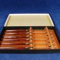 WARWICK Remark O Edge Steak Knife Set of 6 Stainless Sheffield Bakelite Handles Fast Free Ship