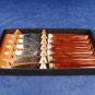 WARWICK Remark O Edge Steak Knife Set of 6 Stainless Sheffield Bakelite Handles Fast Free Ship