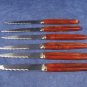 WARWICK Remark O Edge Steak Knife Set of 6 Stainless Sheffield Bakelite Handles Fast Free Ship
