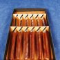 WARWICK Remark O Edge Steak Knife Set of 6 Stainless Sheffield Bakelite Handles Fast Free Ship