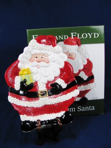 FITZ and FLOYD Canape Plate GIFTS FROM SANTA w/ Original Box 9 1/4" X 7" Fast Free Ship