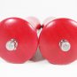 Set of 2 Handpainted Retro Red Wood Salt Shaker & Pepper Mill 8" Fast Free Ship