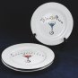 POTTERY BARN 3 Salad Plate Cocktail Appetizer Appletini Martini Blue Moon 7 3/4" Fast Free Ship