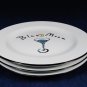 POTTERY BARN 3 Salad Plate Cocktail Appetizer Appletini Martini Blue Moon 7 3/4" Fast Free Ship