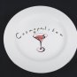POTTERY BARN 3 Salad Plate Cocktail Appetizer Appletini Martini Blue Moon 7 3/4" Fast Free Ship
