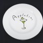 POTTERY BARN 3 Salad Plate Cocktail Appetizer Appletini Martini Blue Moon 7 3/4" Fast Free Ship