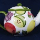 Pacific Rim Handpainted Ceramic Teapot Fruit Melon Pineapple Mango Grapes 32 Oz Fast Free Ship