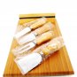 NATURAL HOME Magnetic Cheese Board w/ Tools Bamboo & Recycled Stainless Steel  Fast Free Ship