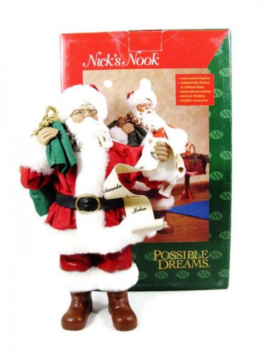 POSSIBLE DREAMS Nick's Nook 4209 Santa's A List Christmas Figurine 9" Orig Box Fast Free Ship