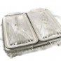 Mayell & Co Stainless Steel Glass Double Buffet Server Warmer Catering Dish Tray FREE SHIP