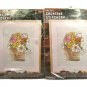 Vogart Crafts Set of 2 Crewel Embroidery Stitchery Picture Kit Spring Basket Fast Free Ship