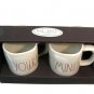 Rae Dunn Magenta Set 2 Yours Mine Red Letter White Coffee Cup Mug Love Farmhouse
