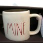 Rae Dunn Magenta Set 2 Yours Mine Red Letter White Coffee Cup Mug Love Farmhouse