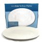 Kitchen Worthy White Turkey Embossed Oval Serving Platter Large NEW
