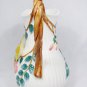 Fitz and Floyd Classics White Pitcher Vase Pink Floral Butterfly Vine Handle 10"