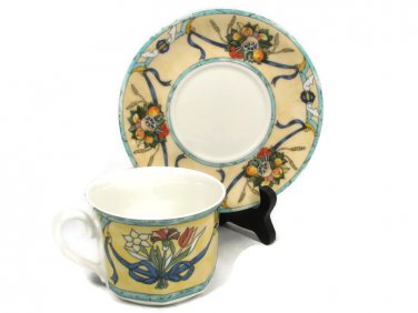 Villeroy & Boch Citta & Campagna Cup and Saucer Set Fruit Floral Bouquet