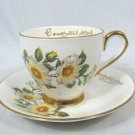 Taylor & Kent Tea Cup and Saucer Set White Floral Roses Fine China