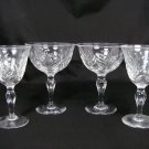 Stuart England Crystal Glass 4 Stemware Water Wine Goblets 5 1/8"