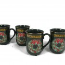 Otagiri Gibson Greetings Set of 4 Green Coffee Tea Mug Cup Christmas Wreath Otagiri Gibson Greetings Set of 4 Green Coffee Tea Mug Cup Christmas Wreath