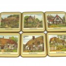 Pimpernel Set of Six Traditional Coasters English Cottages England 4 1/8" Pimpernel Set of Six Traditional Coasters English Cottages England 4 1/8"