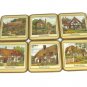 Pimpernel Set of Six Traditional Coasters English Cottages England 4 1/8"