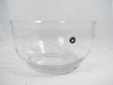 Colony Dominique Crystal Clear Salad Serving Bowl Swirl Optic Handmade 9 1/2"