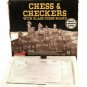 Chess & Checkers With Glass Chess Board Clear & Frosted Pieces