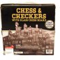 Chess & Checkers With Glass Chess Board Clear & Frosted Pieces