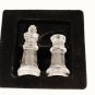 Chess & Checkers With Glass Chess Board Clear & Frosted Pieces