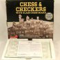 Chess & Checkers With Glass Chess Board Clear & Frosted Pieces